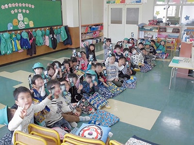 幼稚園での衣料用香りづけ剤試供品のサンプリング事例4