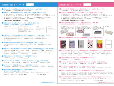 小学校5年生と6年生に向けた文房具に関するアンケート調査事例2