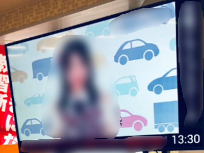 自動車教習所内大型ビジョンでの映像放映2