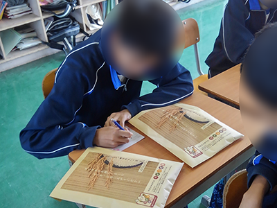 中学校/高等学校での宅配専門お米販売による精米サンプリング事例1