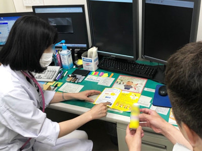 人間ドック/健診センターでの要冷蔵機能性ヨーグルトドリンク&商品紹介リーフレットのサンプリング事例2