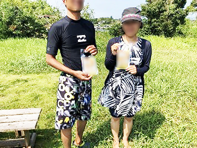 海沿い施設でのサーファーに向けた大手製薬会社製日焼け用オイルのサンプリング事例