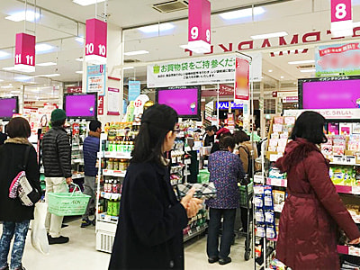 大手GMS食品売場内映像放映