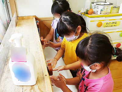 手洗い場面が多い幼稚園/保育園でのハンドソープのサンプリング事例