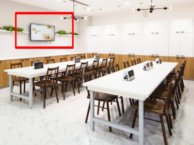 料理教室でのビジョン広告