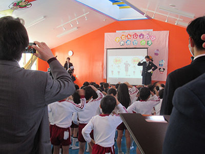 幼稚園での「110番」および「#9110」の告知啓もうイベント実施事例1