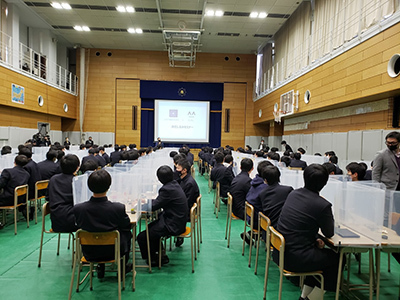 大手男性化粧品メーカーによる男子校での身だしなみに関するセミナー実施事例