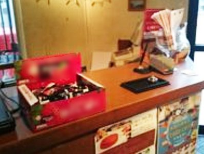 レストラン／カフェでの設置サンプリング